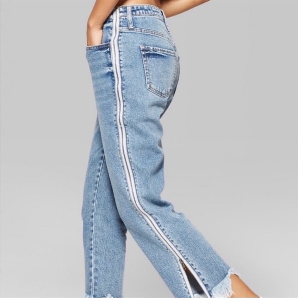 Wild Fable Cropped Jeans with Zipper Sides and Scalloped Hems